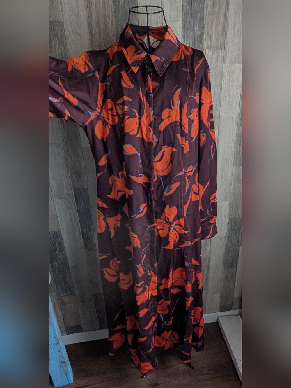 Exquoise Anthropologie New With Tags Xl Maxi Shirt Dress - Picture 10 of 16